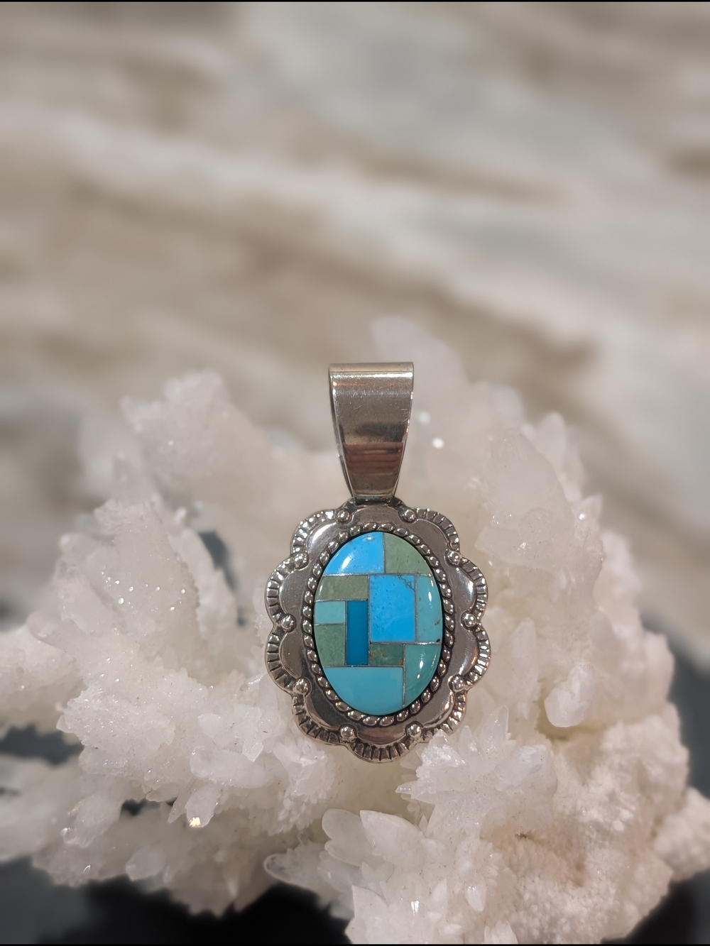 Carolyn Pollack Turquoise Inlay Pendant - Picture 3 of 5